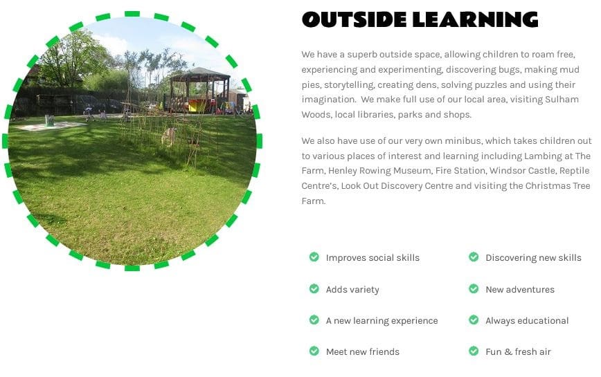nursery school web site design