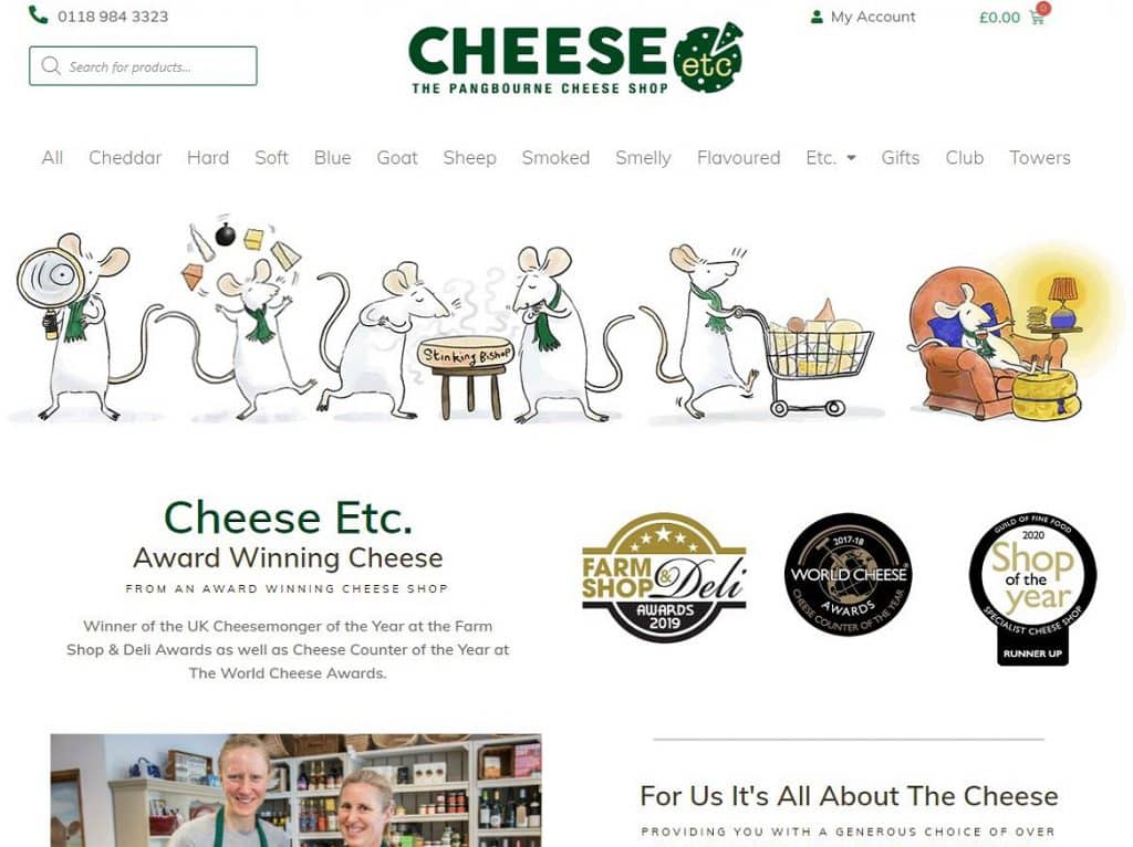 cheese-etc in pangbourne website designed by artofdata