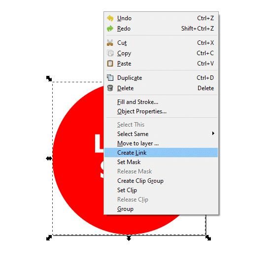 Add a link to an SVG with Inkscape