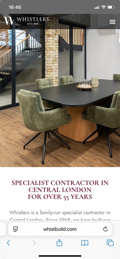 Specialist Contractor Central London Web design